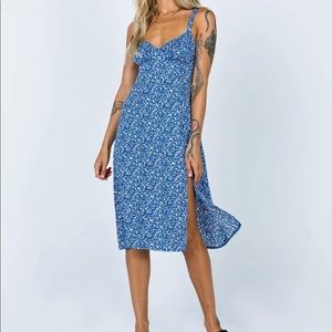 PRINCESS POLLY BLUE FLORAL MIDI DRESS